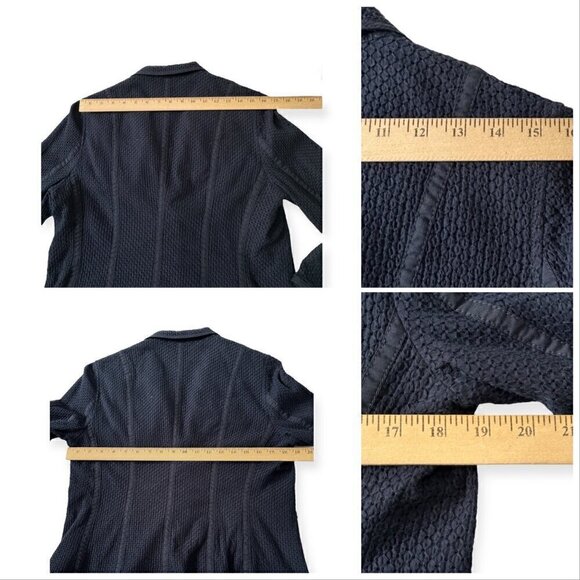 Gap Cotton Eyelet Blazer Jacket, Navy Blue, Size L - Picture 11 of 12